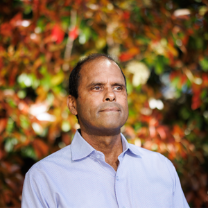 Rajendra Morey, MD, a psychiatrist at Duke University School of Medicine, has examined the mental health implications of climate change by monitoring the rise in anxiety and depression following major storms. (Photo by Eamon Queeney)