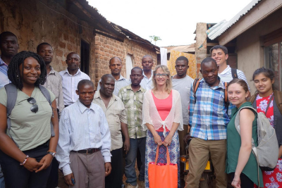 Deborah Koltai (middle) and the Duke team meeting with traditional healers in Uganda