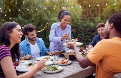 Friends at an Outdoor Garden Party