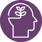 Professional development icon - Silhouette of head with plant growing inside