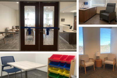 Collage - rooms in the new clinical research facility