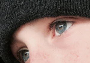 Close-up of child's eyes