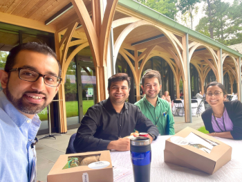 CAP fellows enjoy lunch together during a fellowship Research Day event