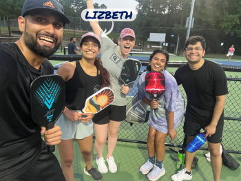 Dr. Leapo and co-residents get together to play pickleball.