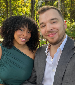 Dr. Blount and her partner at a friend's wedding