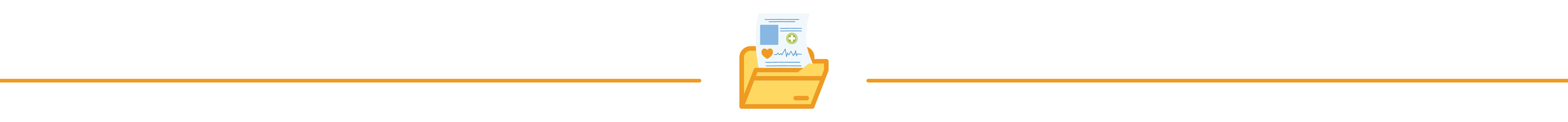 Divider line with folder/medical chart icon in center