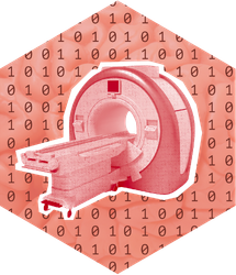 MRI Machine Illustration Coral Colored