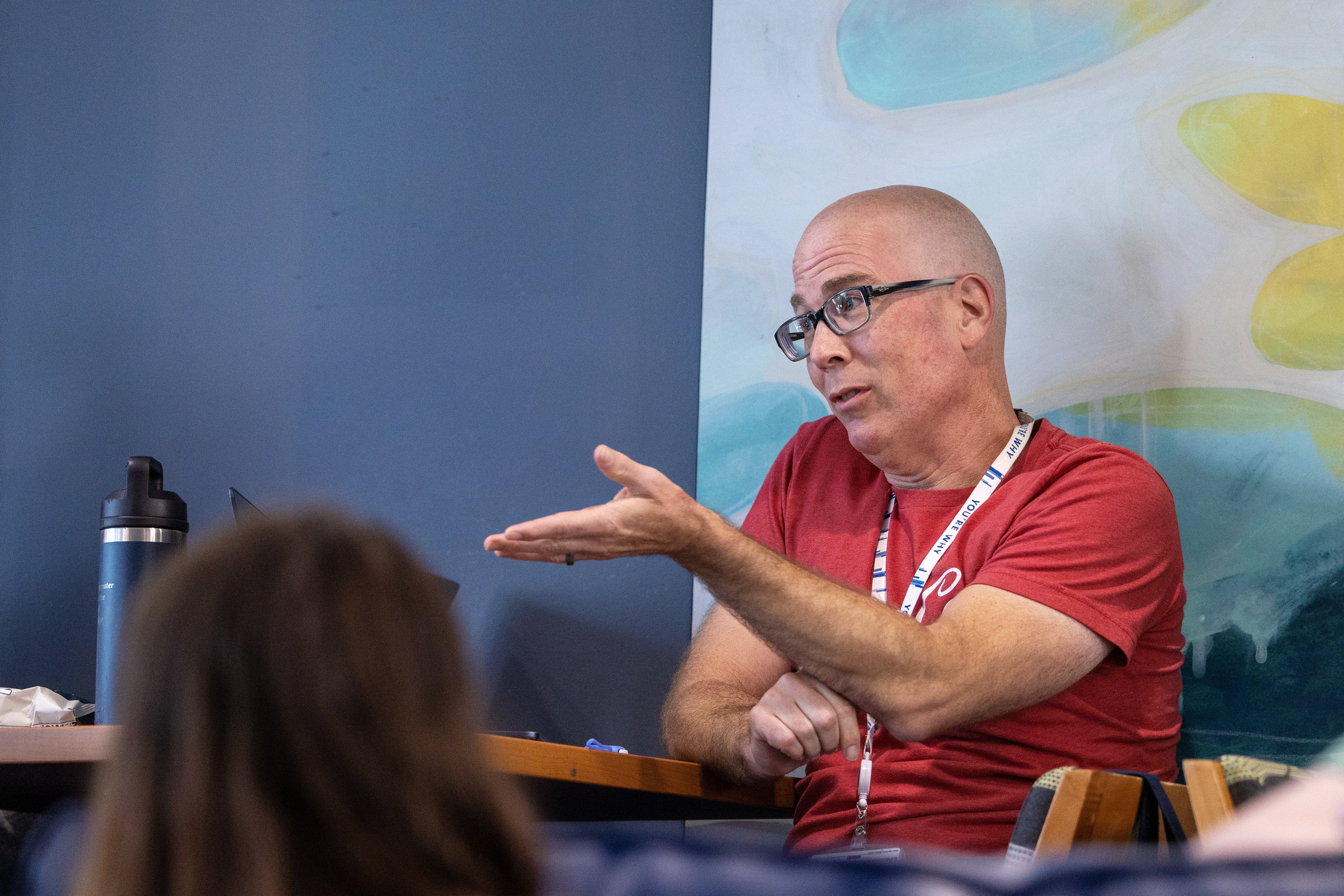 Jon Wolseth, PhD, shares his thoughts during the "Protect Your Energy” session at Campference. Photo by Mark Dolejs.
