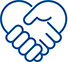 Handshake in the shape of a heart