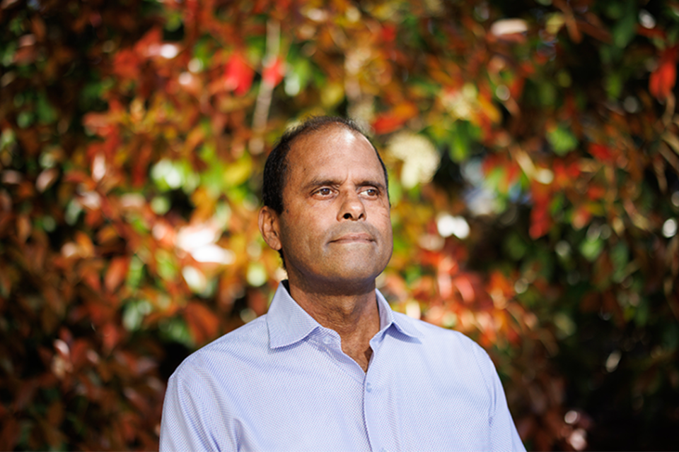 Rajendra Morey, MD, a psychiatrist at Duke University School of Medicine, has examined the mental health implications of climate change by monitoring the rise in anxiety and depression following major storms. (Photo by Eamon Queeney)