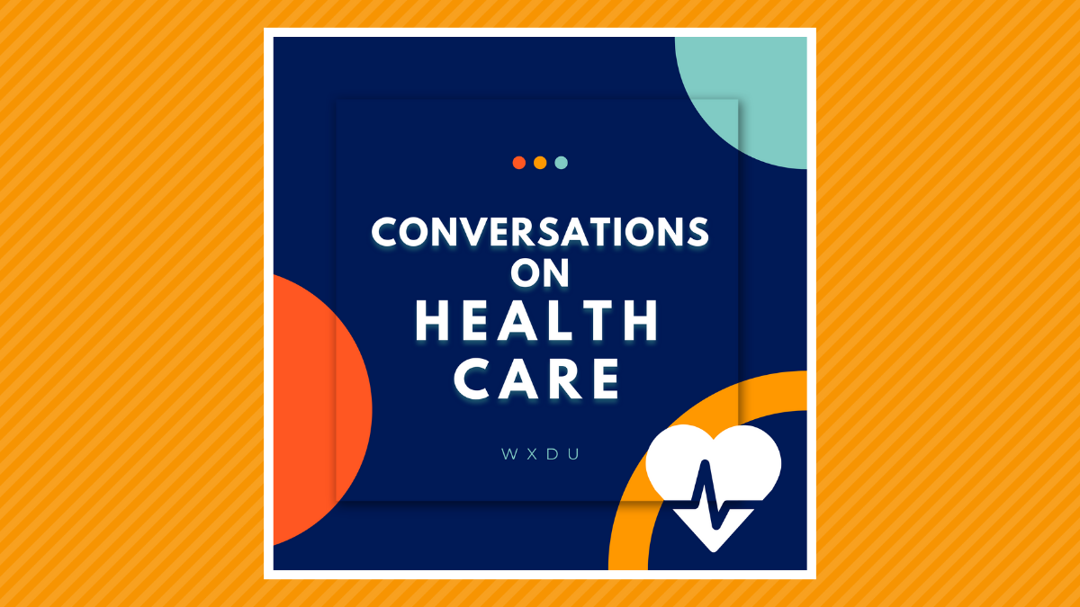 Conversations on Health Care logo with orange background