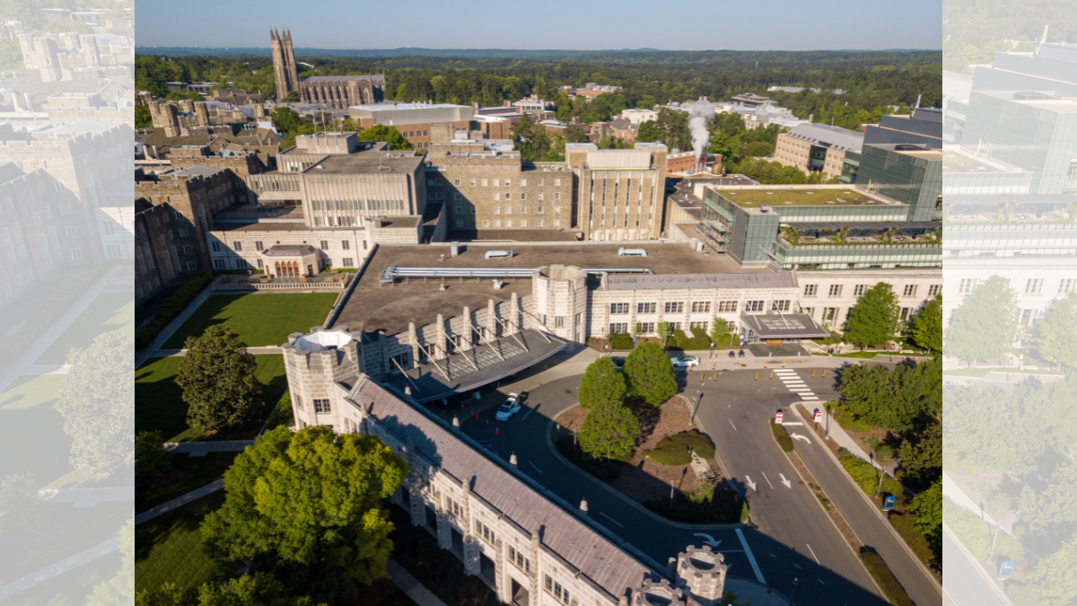 Sunrise at Duke Medicine Pavillion Circle, including the cancer center, Trent learning center, and south clinic