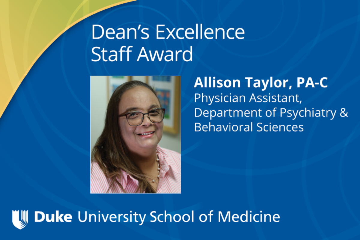Dean's Excellence Staff Award - Allison Taylor, PA-C