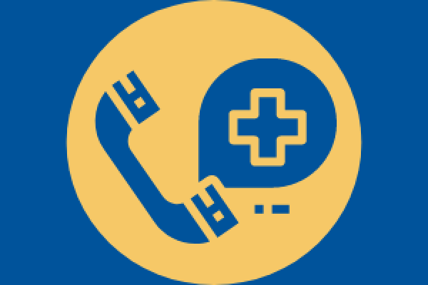 Crisis icon - Phone with quote bubble with cross