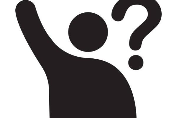 person raising hand with question mark