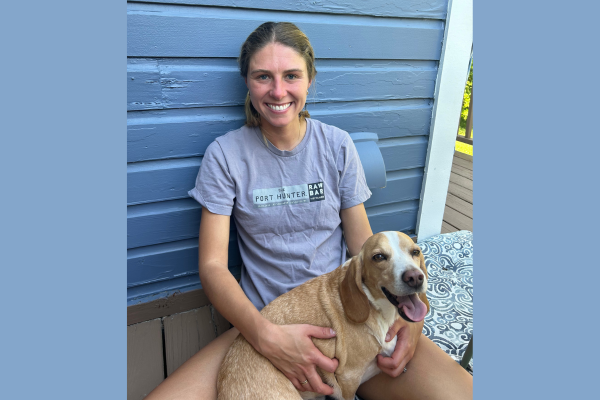 Laura Thibodeau and her dog