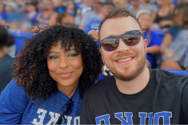 Cameron Blount and partner at Duke-UNC gam