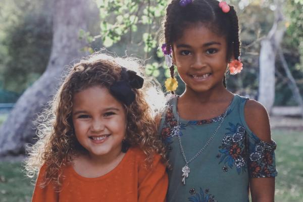 Two smiling girls