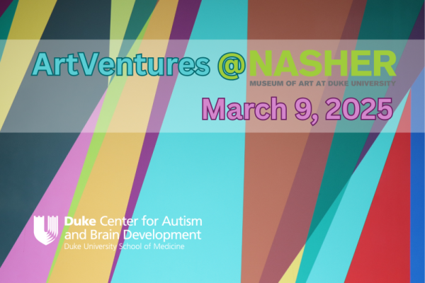 ArtVentures at Nasher. Colorful abstract design background.