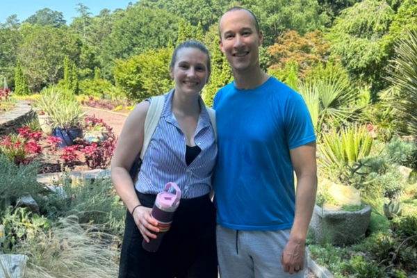 Julia Tucker and husband at Sarah Duke Gardens