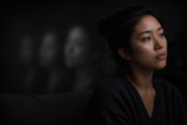 Woman looking gloomy and looking off