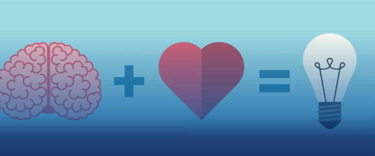 Brain + heart + lightbulb