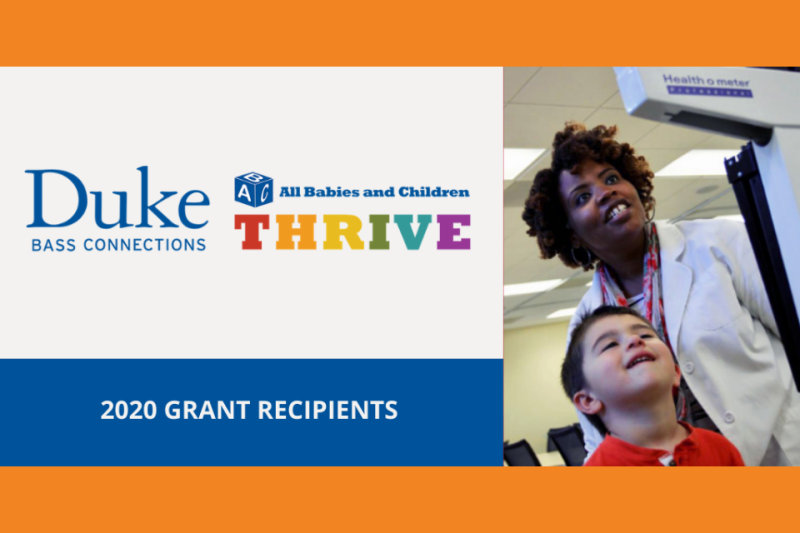 Duke ABC Thrive Grant Recipients. Picture of woman with child.