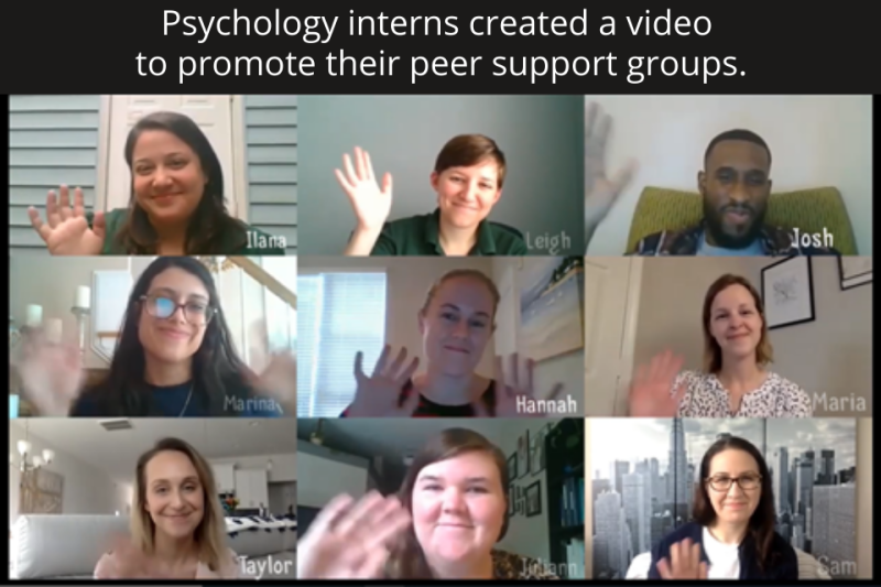 Psychology intern images from a Zoom meeting