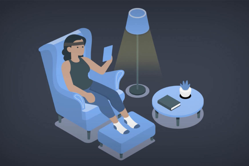 Illustration depicting someone using neurofeedback app