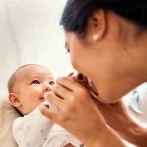 Mom playing with baby